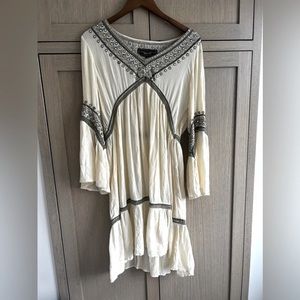 DOUBLEDRANCH Detailed Viscose Peasant Dress - S